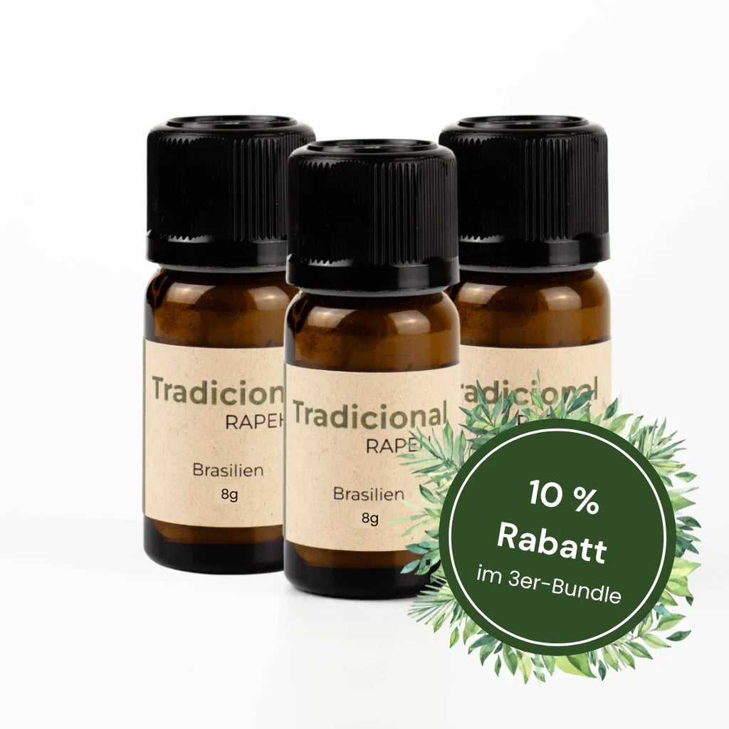 Rapeh, Rapè, Hape, aus Brasilien, Gesileu Tradicional, Set, Rapé aus Brasilien, 8g, im Glas wiederverschließbar, traditionelles rapé, spare 10% im Rapé 3er Bundle