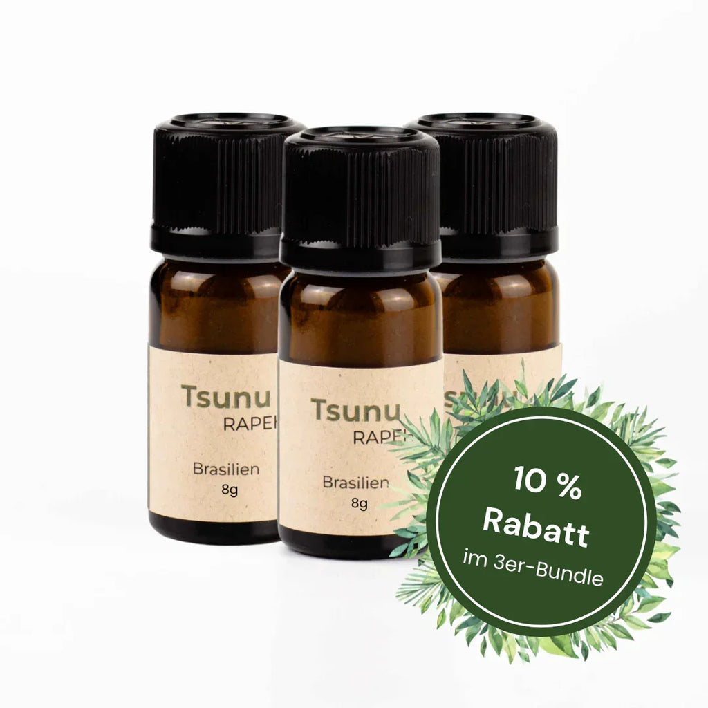 Rapeh, Rapè, Hape, aus Brasilien, Tsunu, Set, Rapé aus Brasilien, 8g, im Glas wiederverschließbar, traditionelles Tsunu rapé, spare im rapé 3er bundle