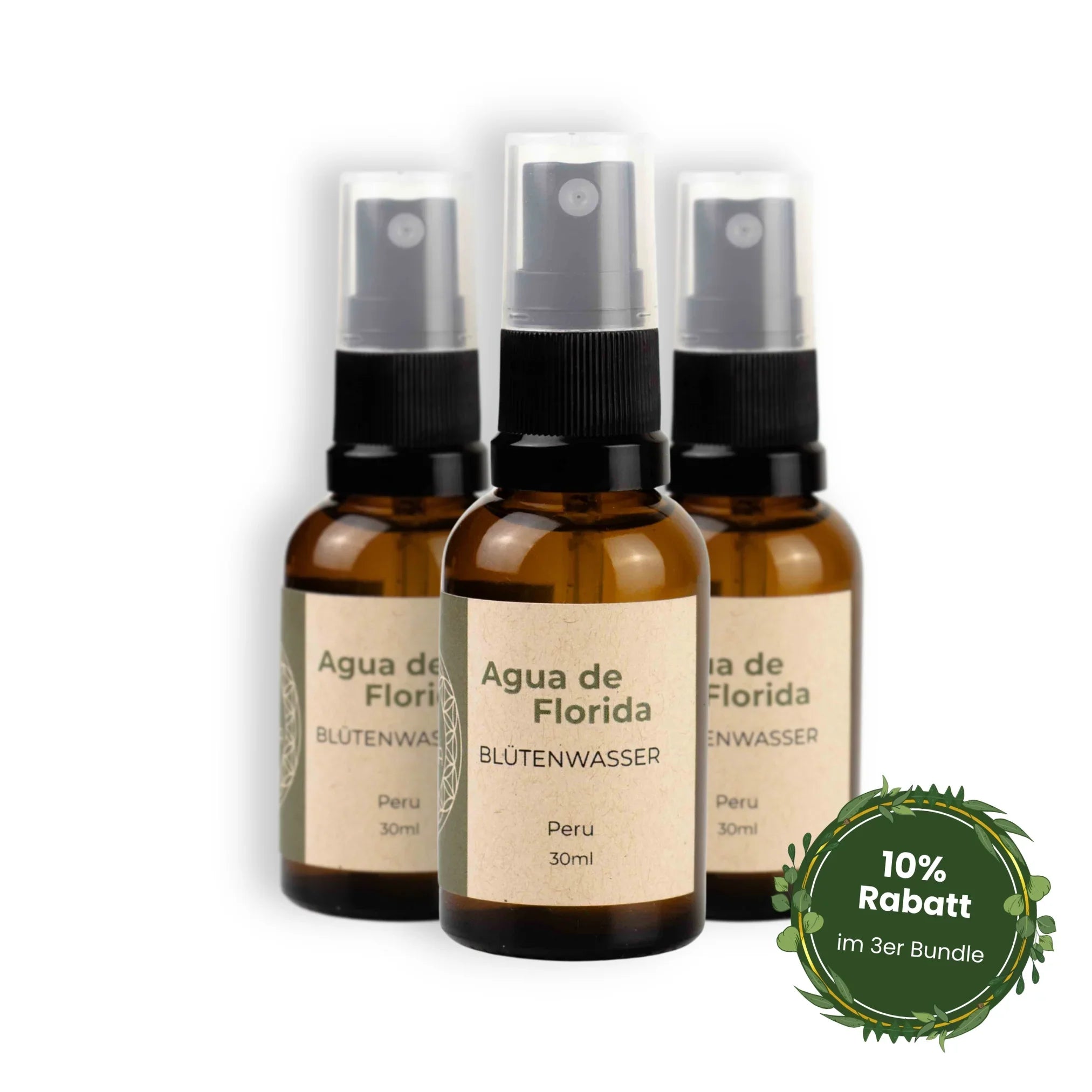 Agua de Florida, Blütennwasser aus Peru, Klassisches Agua de Florida, Zeremonieller Duft, Zeremonie Duft, Spray in Glasflasche, spare 10% im 3er Bundle