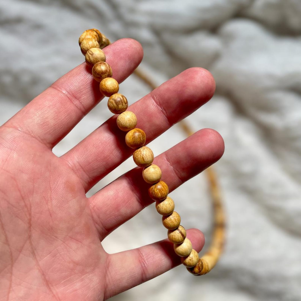 Palo Santo Kette, natürliche Holz Halskette aus Peru