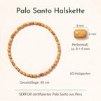 Palo Santo Kette, natürliche Holz Halskette aus Peru