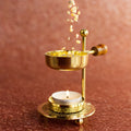 Räucherstövchen verstellbar Messing in gold mit Sieb zum räuchern mit Kerze