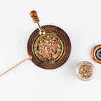 Räucherstövchen verstellbar Messing in gold mit Sieb zum räuchern mit Kerze